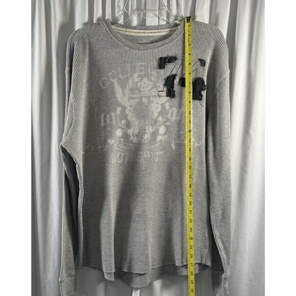 Red Camel Graphic Waffle Long Sleeves T Shirt, Gray & Blue, Sz: L, 76-32 - Picture 12 of 16